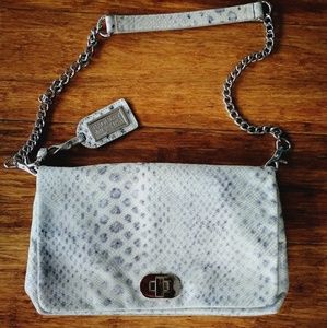 Rare Badgley Mischka snow leopard purse!